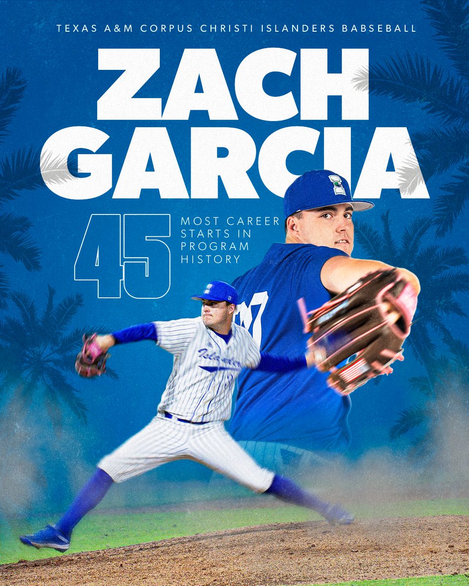 By taking the mound today, Zach Garcia reached 45 total starts for his career with the Islanders, making him the new all-time leader in program history!

Congratulations on this achievement, Zach! 👏

#ShakasUp