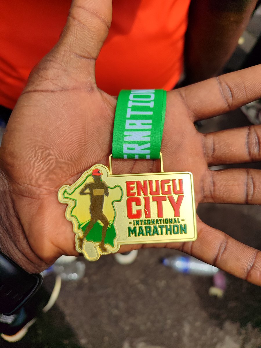 Today, for the first time, I joined, competed, completed and was awarded a medal in a 10km marathon race. 🏅

I thank and commend the organizers of the Enugu City International Marathon. 👏🏾

Where's the next marathon happening, please? 😊😎