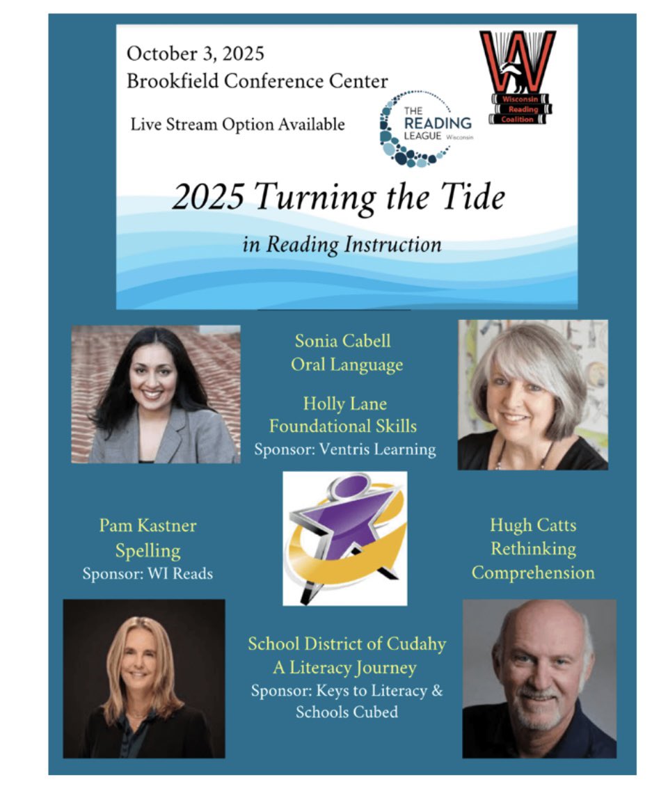 Today, we are 5 months out from our “2025 Turning the Tide in Reading Instruction” Conference. 

🧠 📚 ✍🏻 🗣️ 👂🏻 #SoR 

Are you registered yet?

events.humanitix.com/turning-the-ti…