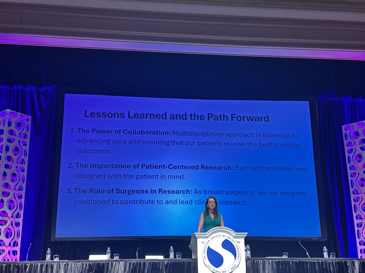 Lessons learned in doing clinical trials ⁦<a href="/DrJudyBoughey/">Judy Boughey</a>⁩ #asbrs2025