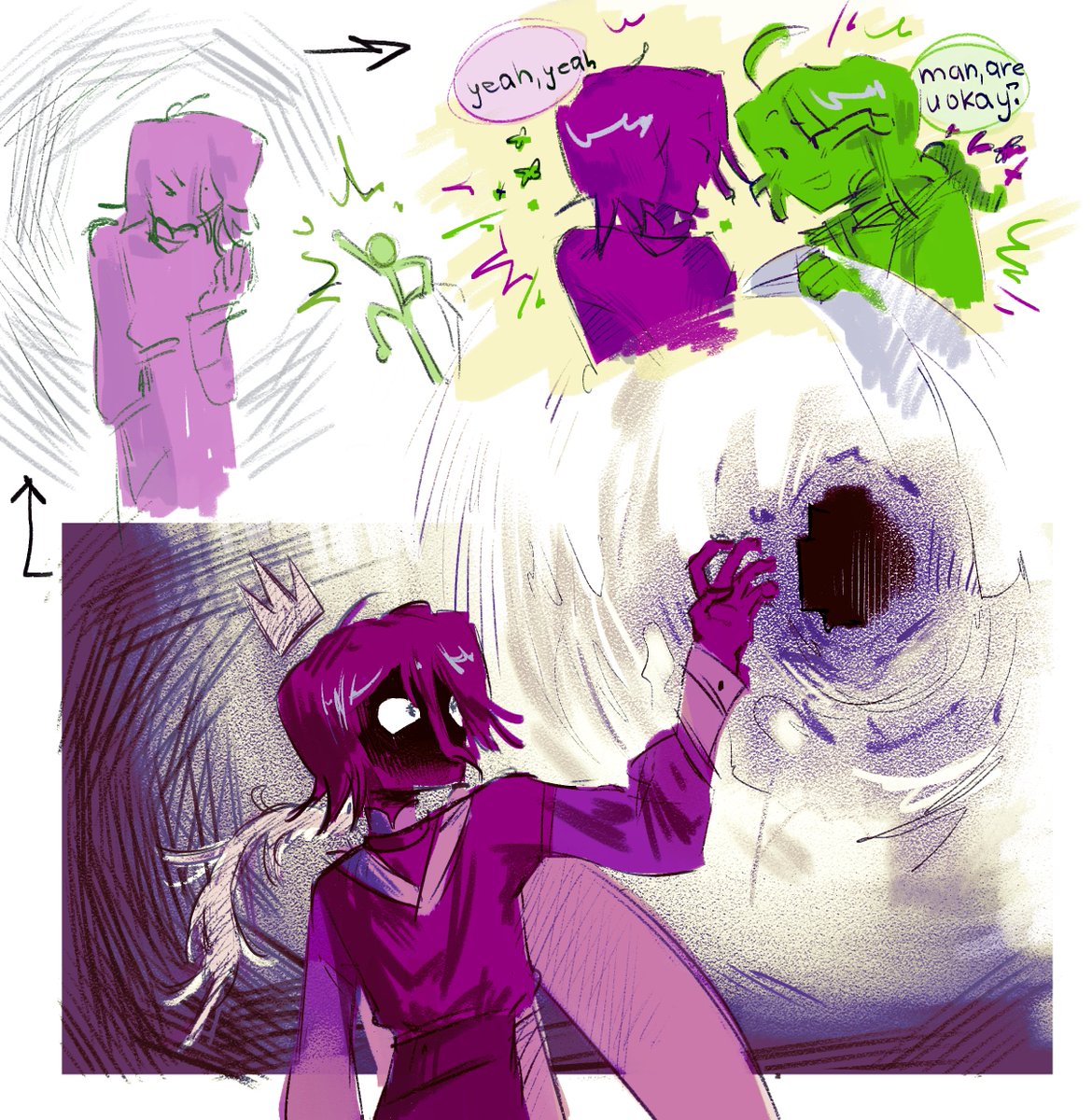 FloverGrej65115's tweet image. #animationvsminecraft #alanbecker #greenstickfigure #purplestickfigure #green #purple