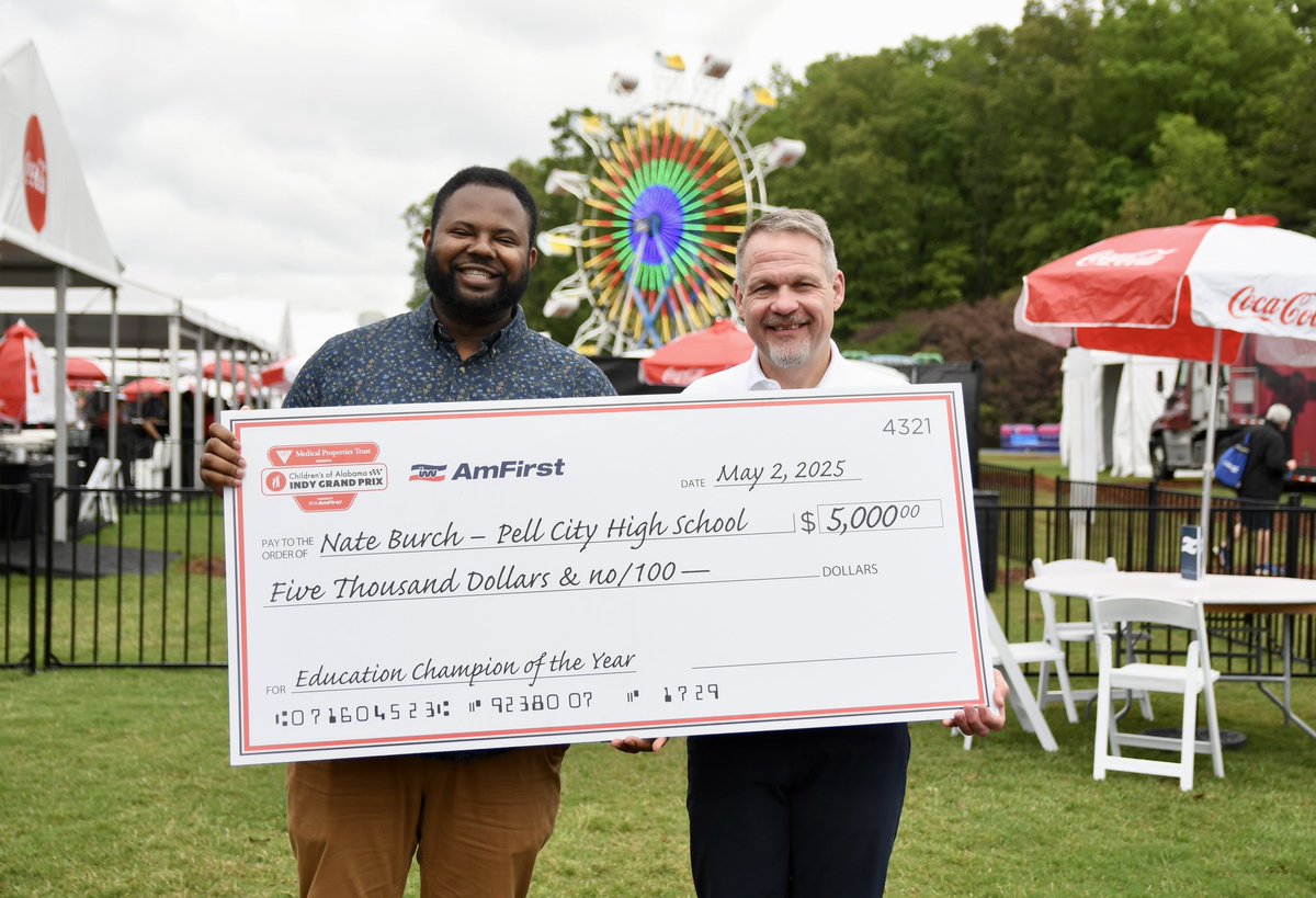 Congratulations to our Education Champion of the Year, Nate Burch! 🏆

We partnered with <a href="/AmFirstFCU/">AmFirst</a> to recognize one outstanding educator who goes above and beyond for their students! Nate serves as the Director of Choirs at Pell City High School &amp; Duran Junior High School,
