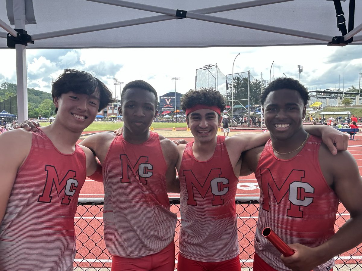 Boys Track 4X100 new school record!!! Qualifies for States (David Lu,Mikhael Cristo-Ezewoko, Seth Peleg, Malcolm Andrews).
