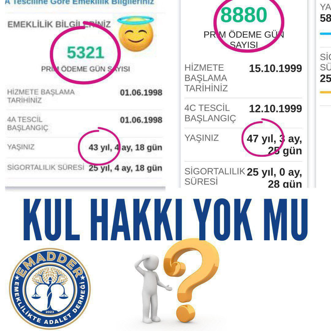 1 gün 17-20 yıl kabul edilemez 
Hak hukuk adalet için kademeli emeklilik yasalaşsın

#AyrıcalıkDeğilKademeistiyoruz