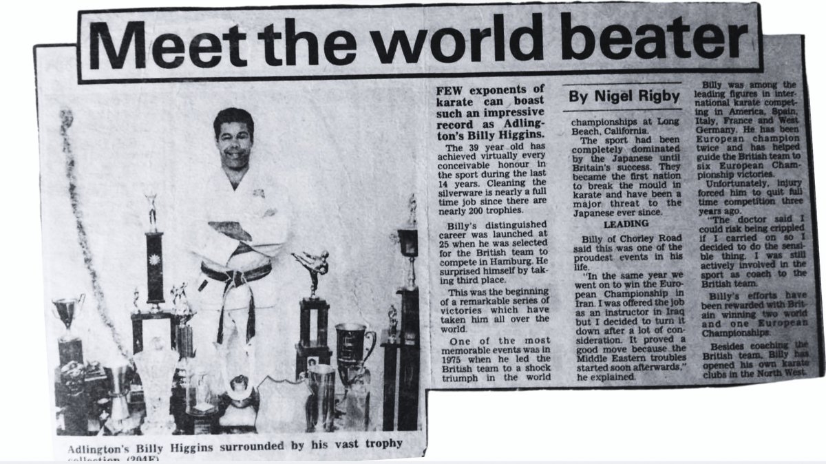 #tbt #ThrowBackThursday #VintageKUGB
Sensei Billy Higgins is a true karate legend!  By 39, he'd won nearly 200 trophies &amp; led the British team to a historic World Championship win in 1975, breaking Japan’s dominance.   He has inspired generations through coaching &amp; leadership.