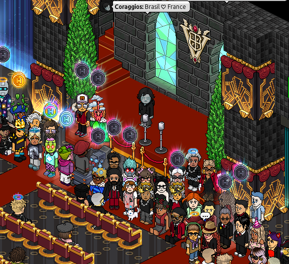 👏O que a <a href="/ScuroFamiglia/">Scuro Famiglia</a> fez nesse evento foi algo único e memorável. 

Apesar do evento ter sido realizado no Habbo francês, eles colocaram wired traduzindo todo evento para 5 idiomas (PT, EN, IT, ES, DE). 
Parabéns, parabéns, parabéns! #Habbo