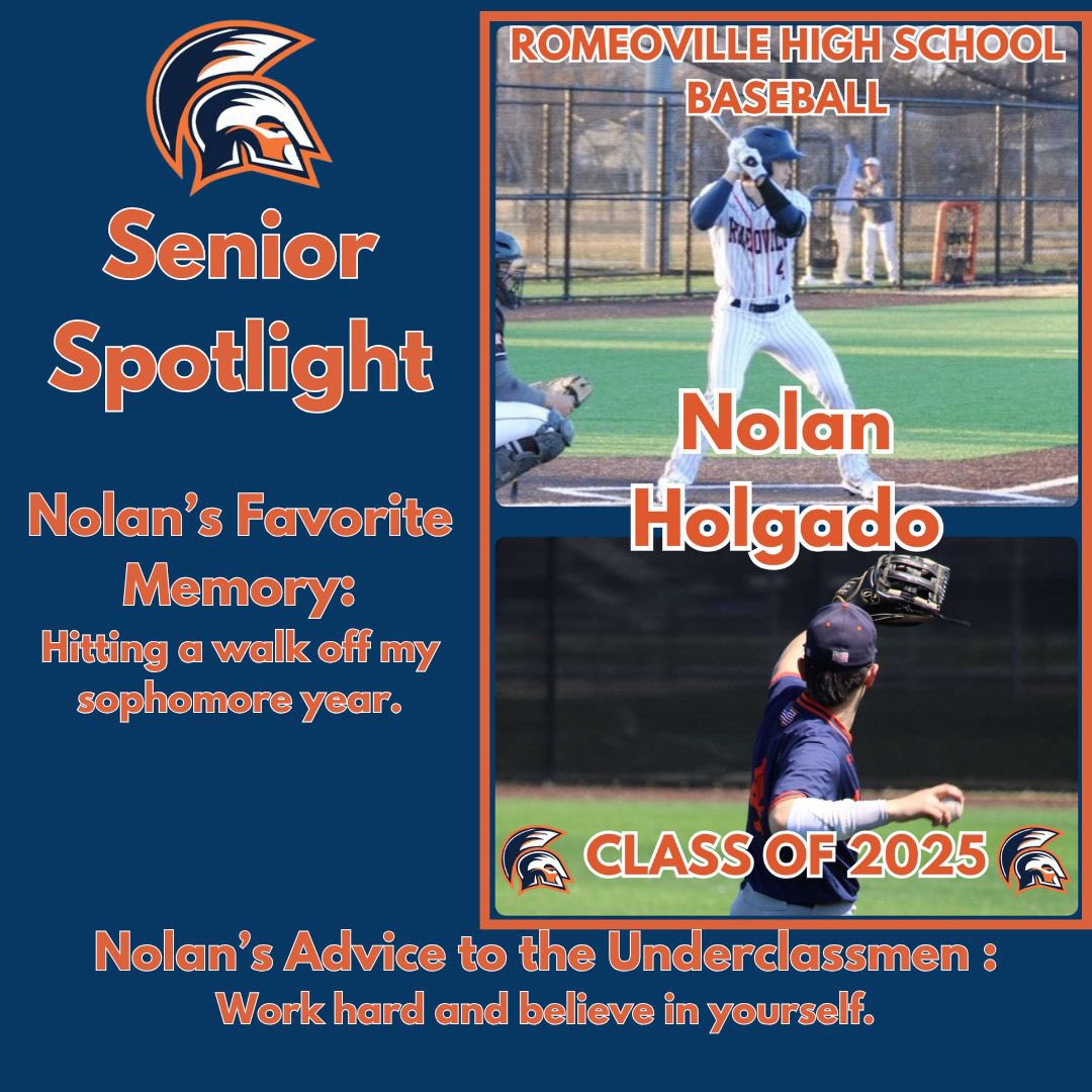 The countdown to Senior Night on 5/13 begins today.  Each day we will highlight a Senior. Today is 4 year starter <a href="/HolgadoNolan/">Nolan Holgado</a> ! <a href="/SpartansofRHS/">RHS Athletics and Activities</a> <a href="/SpartansBooster/">Romeoville HS Athletic Boosters</a>