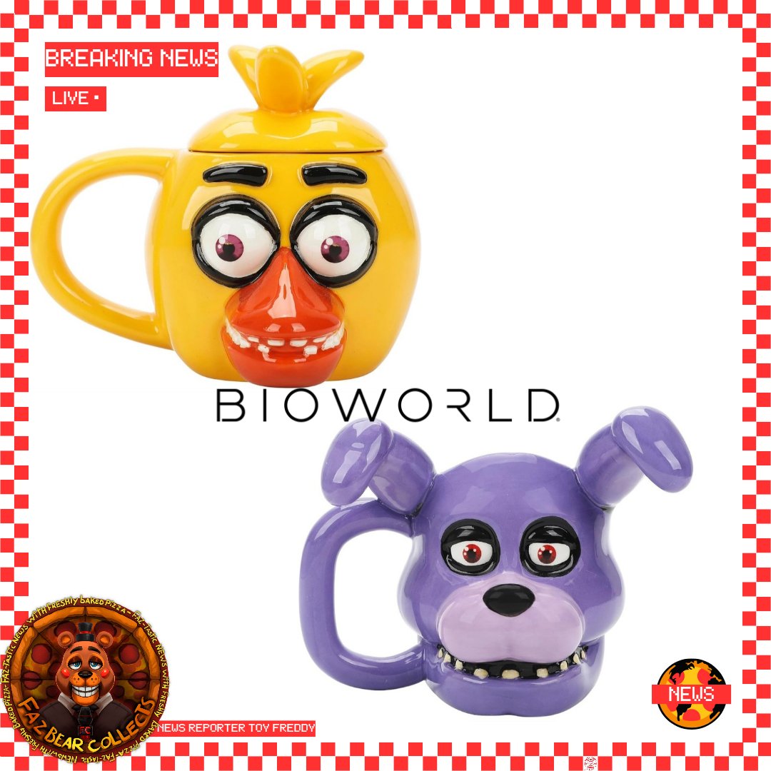 FazBearCollects's tweet photo. ๐ป๐ค๐New @BioworldMerch bonnie & chica articulated Mugs!!๐๐ค๐ป
#fnaf #fivenightsatfreddys #scottcawthon #bioworld #bonnie #chica #fnafmerch #fnafnews https://t.co/fLbupaFqKF
