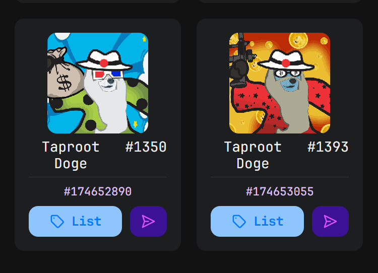 🐶 Did you know Dogecoin has ordinals + inscriptions too? Just like BTC!
🎨 Explore Doge NFTs on sites like DoggyMarket.

We’re giving away 2 <a href="/taprootdoges/">Taproot Doges</a>! Here’s how to fetch one:
✅ Follow <a href="/ChewySwap/">Chewy</a> <a href="/taprootdoges/">Taproot Doges</a> <a href="/MyDoge/">MyDoge</a>
✅ Like + RT this post
✅ Tag 2 frens in the comments