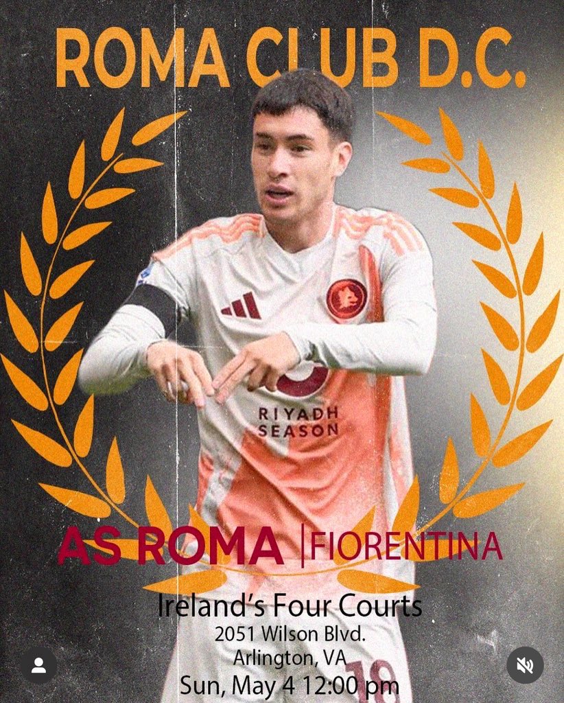 Join #CurvaDC at <a href="/irelands4courts/">Irelands Four Courts</a> to support the Giallorossi as <a href="/OfficialASRoma/">AS Roma</a> take on <a href="/ACFFiorentinaEN/">ACF Fiorentina English</a> in the <a href="/SerieA/">Lega Serie A</a> ! 🌍🏆

Daje Roma Daje!

🟨🟥🟨🟥

📍2051 Wilson Blvd.
📱 DM to join us on Groupme

#ForzaRoma #capitaleperlacapitale #RomaFiorentina #giallorossi