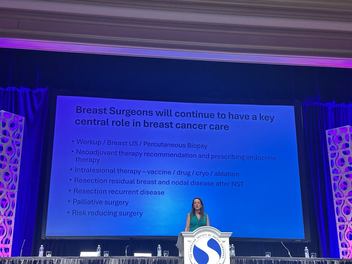 ASBrS (@asbrs) on Twitter photo Breast surgeons will remain the central role in the treatment of breast cancer care. <a href="/DrJudyBoughey/">Judy Boughey</a> #asbrs2025 Breast surgeons will remain the central role in the treatment of breast cancer care. <a href="/DrJudyBoughey/">Judy Boughey</a> #asbrs2025