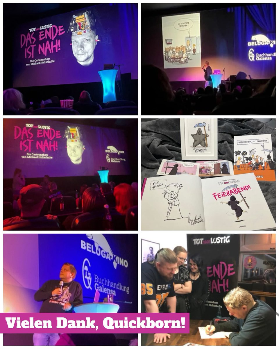Vielen Dank an alle, die gestern bei meiner Liveshow im Beluga Kino Quickborn waren! Ein Traum, in einem vollen Kinosaal zu spielen. Vielen Dank auch, dass Ihr im Anschluss so geduldig beim Signieren gewartet habt.
Ganz großes Kino, vor allem auch das herzliche Team vor Ort ❤️