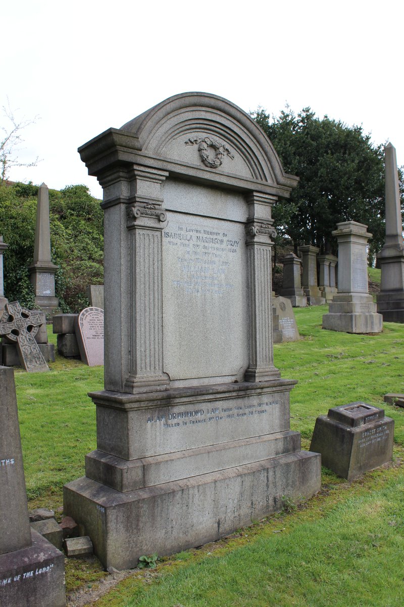 Lieutenant Alan Drummond Law, Argyll &amp; Sutherland Highlanders, 4th Battalion attached 10th Battalion, died of wounds #onthisday in 1917. (World War One).

glasgownecropolis.org/profiles/alan-…