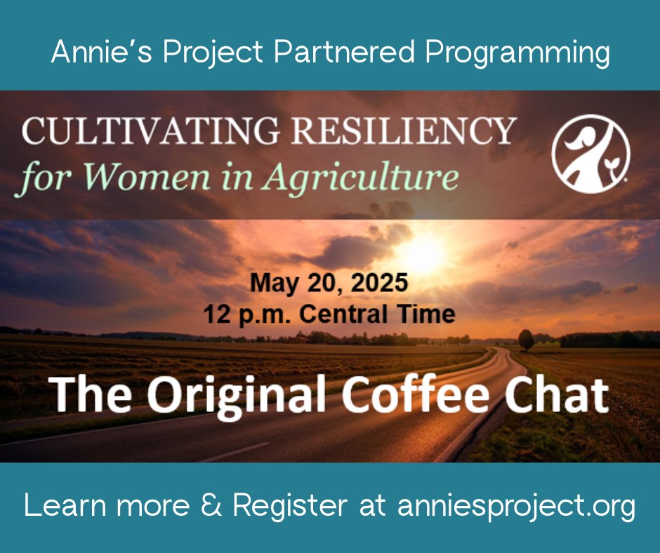 We're sure you've either seen or heard that it's Mental Health Awareness Month. Join us for our monthly Coffee Chat hosted in partnership with Rural Resiliency!
Share what is on your mind related to agricultural stress in a safe place. attendee.gotowebinar.com/register/33707…