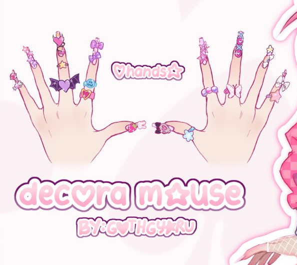 Heian_Araiguma's tweet photo. Okay soo, I wanted to make nails for Ironmouse, specifically the Decora model, and i saw that there are nails in the reference sheet!!! So i transformed that concept into irl nails :p

Btw, some parts I had to make totally from scratch because I didn't have charms like that, so it took a long time to make 🥲
#ironmouseart