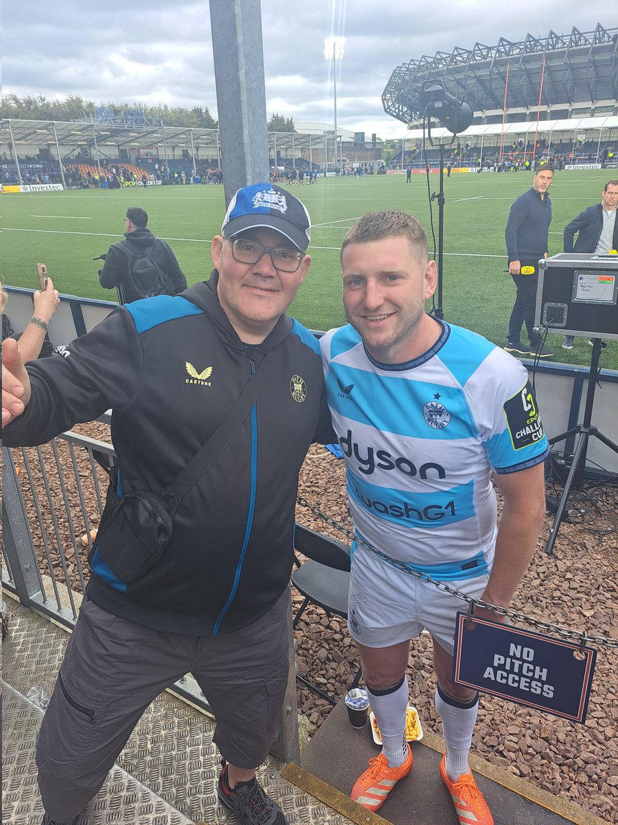 Great day at Edinburgh vs Bath Rugby.  Great result for boys Cardiff here we come.  Also met Finn Russell