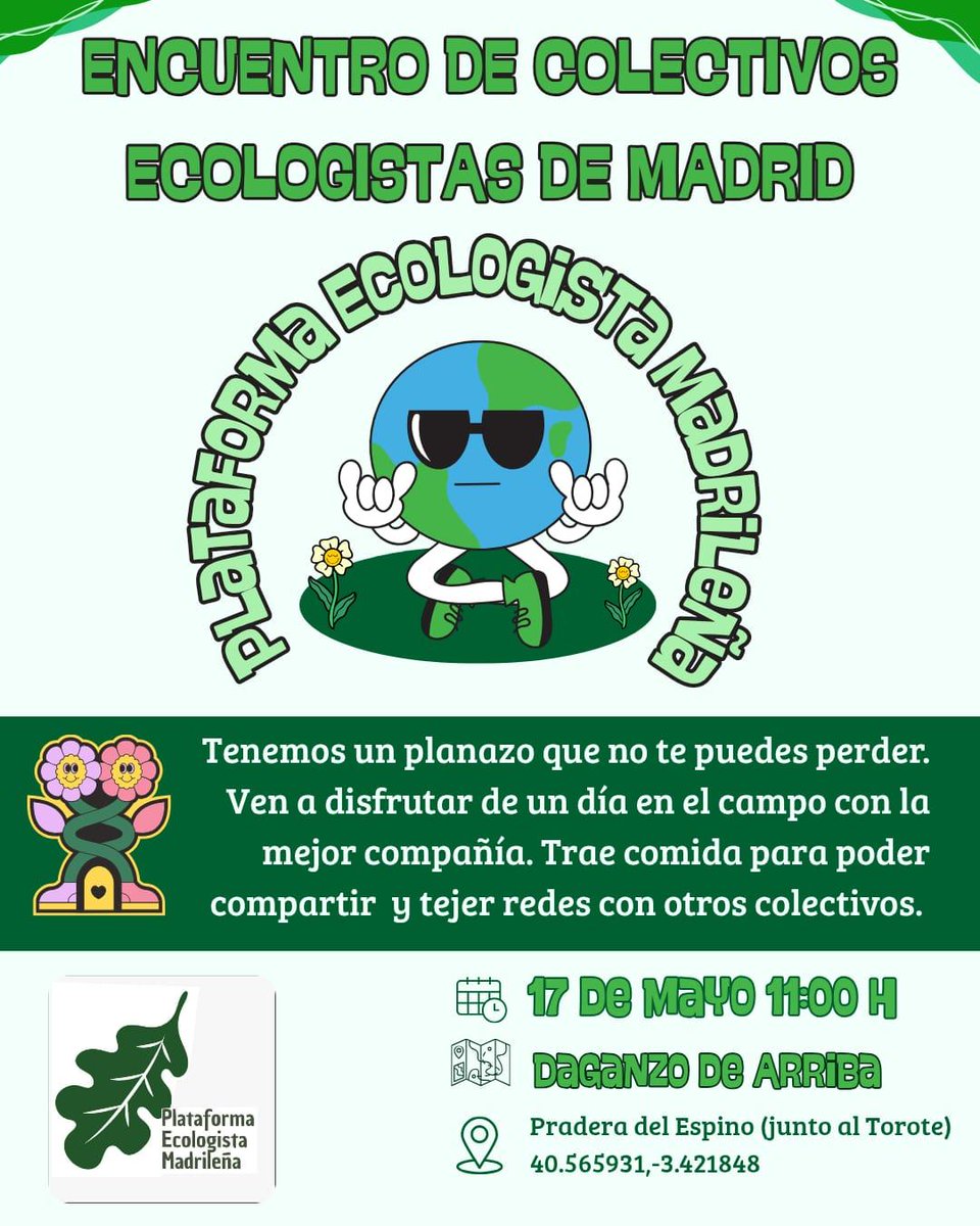 ¿Harta o harto de pelearte con la burocracia y los cuñados climáticos? Vente el #17M a Daganzo de Arriba a echar unas risas, unas tortillas y a conspirar por un Madrid más verde. 
¡Trae comida, ganas y buen rollo! 🌱🍻 
#HomenajeDeTraje 
+ Info: elsoto.org/una-cita-para-…