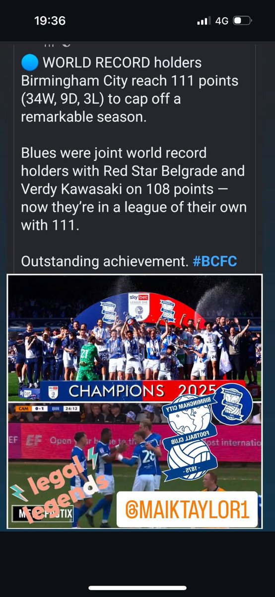 So proud to be involved in such an incredible season! Great group of lads and staff 🔥🔥💙💙 <a href="/BCFC/">Birmingham City FC</a>