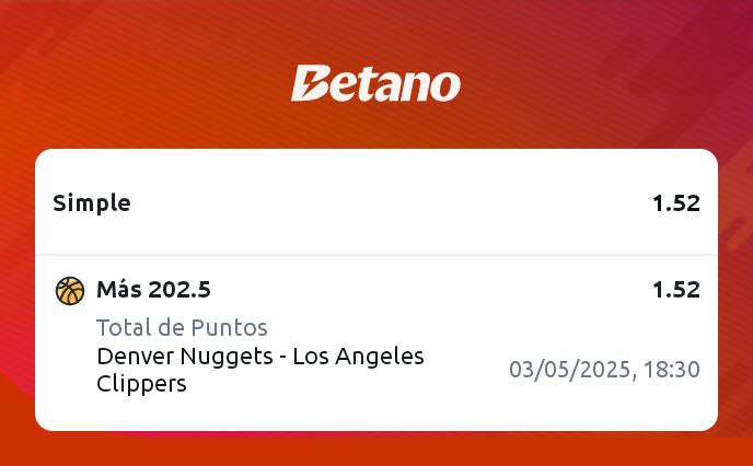 Stakeprobet's tweet photo. 3. Apuesta gratuita

🏀 Básquet

➡️ +202.5 puntos

📈 Cuota 1.52

📍 STAKE 7

Link Betano:

https://t.co/FcgL9veqMG

#tipsfree #futbol #bet https://t.co/9FrNZNs0UY