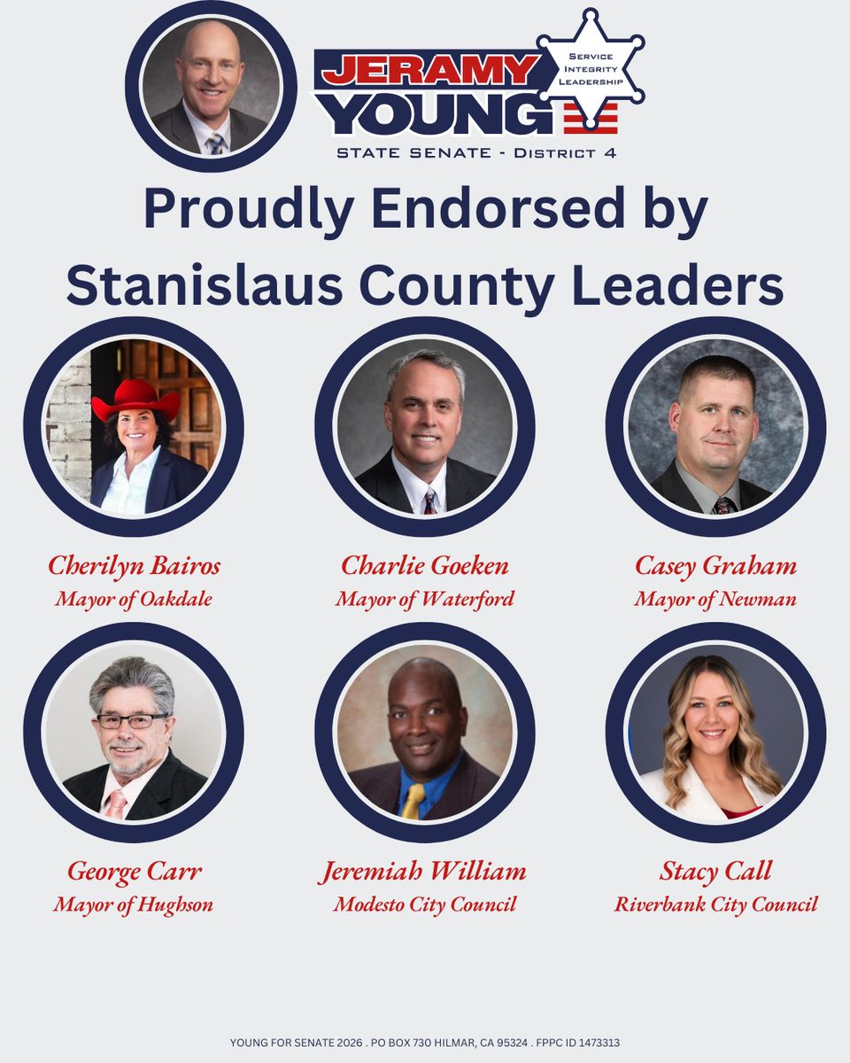 Proudly endorsed by a huge group of Stanislaus County elected leaders!