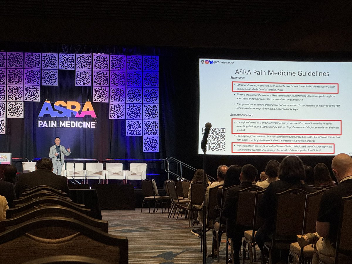 Amanda Kumar (@amandakumarmd) on Twitter photo Controversies in RA: <a href="/EMARIANOMD/">Ed Mariano, MD, MAS, FASA, FASRA 🇺🇸🇵🇭</a> definitively stating that society guidelines do not support use of transparent dressings in lieu of dedicated ultrasound transducer covers. They’re meant to be dressings not sterile barriers! Wrap it up folks…
#ASRASPRING25 #ASRA50 Controversies in RA: <a href="/EMARIANOMD/">Ed Mariano, MD, MAS, FASA, FASRA 🇺🇸🇵🇭</a> definitively stating that society guidelines do not support use of transparent dressings in lieu of dedicated ultrasound transducer covers. They’re meant to be dressings not sterile barriers! Wrap it up folks…
#ASRASPRING25 #ASRA50