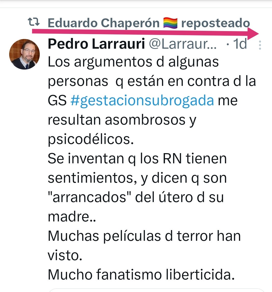 Imagínate comprar un par de bebés, tirar a la madre a la calle el mismo día que ha parido y repostear a un monstruo que afirma que los recién nacidos no tienen sentimientos.

Merecéis que os metan de viejos en una residencia de las malas.
.