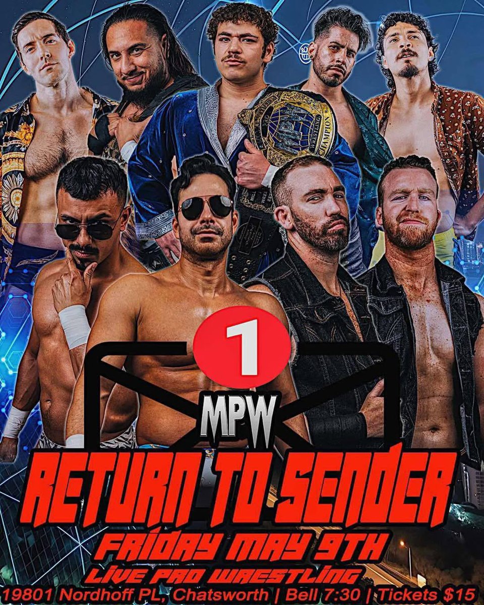 M A X I M I L I E N (@kingmaximilien) on Twitter photo FRIDAY — 5/9 — 🤼♂️ <a href="/MPW_CA/">Millennium Pro Wrestling</a>:
🏅#1 CONTENDERS MATCH🏅
HOT MALE DOT COM V.
The Brothers Divine
Chatsworth, CA - Bell Time: 7:30PM FRIDAY — 5/9 — 🤼♂️ <a href="/MPW_CA/">Millennium Pro Wrestling</a>:
🏅#1 CONTENDERS MATCH🏅
HOT MALE DOT COM V.
The Brothers Divine
Chatsworth, CA - Bell Time: 7:30PM