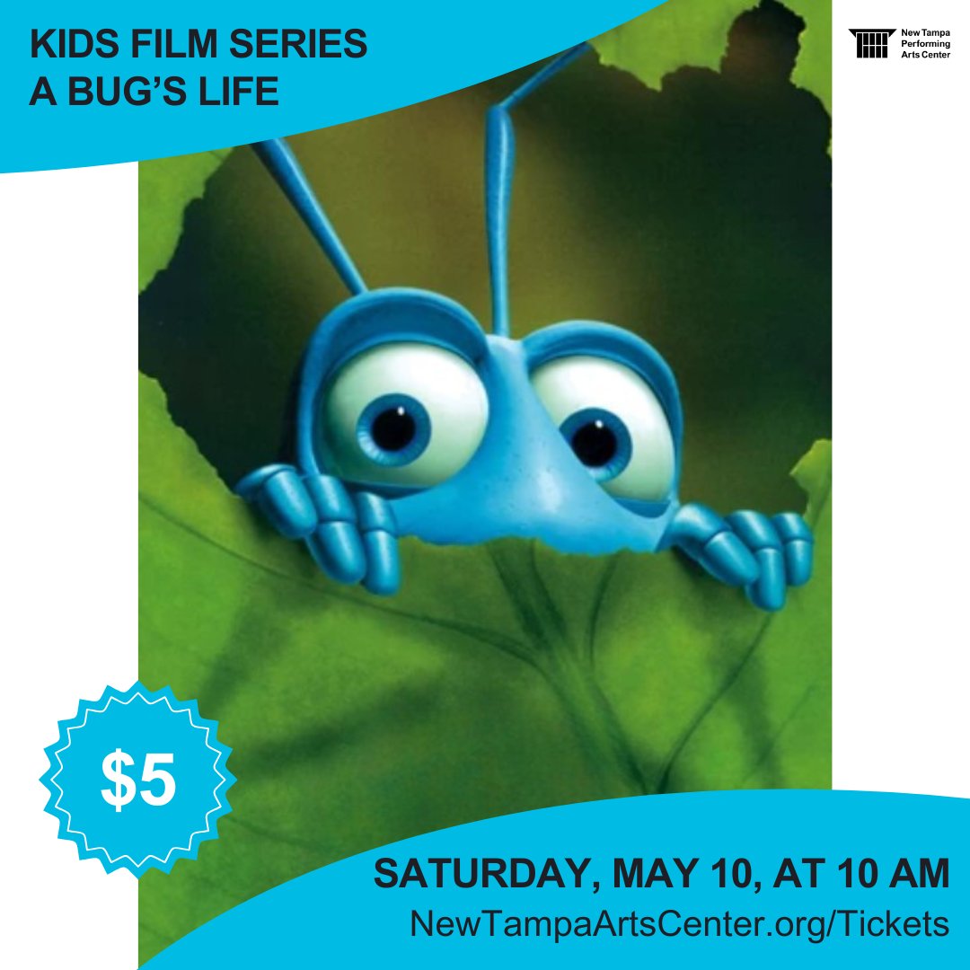 📽️ Join us for our next five-dollar flick: A Bug's Life, Pixar's tale of a misfit ant who recruits a band of insect circus performers to help fight off an army of greedy grasshoppers 🐜 

🎟️ bit.ly/42Fq1LH