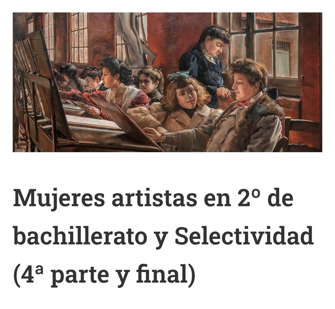 📖 Ya está publicada la 4a y última entrega de fichas de mujeres artistas incluidas en el currículo de Historia del Arte de bachillerato en la Com. de Madrid

Louise Bourgeois, Judy Chicago,Yayoi Kusama... Podéis descargar sus fichas en pdf
#ideasparaclase
aulapublica.es/mujeres-artist…