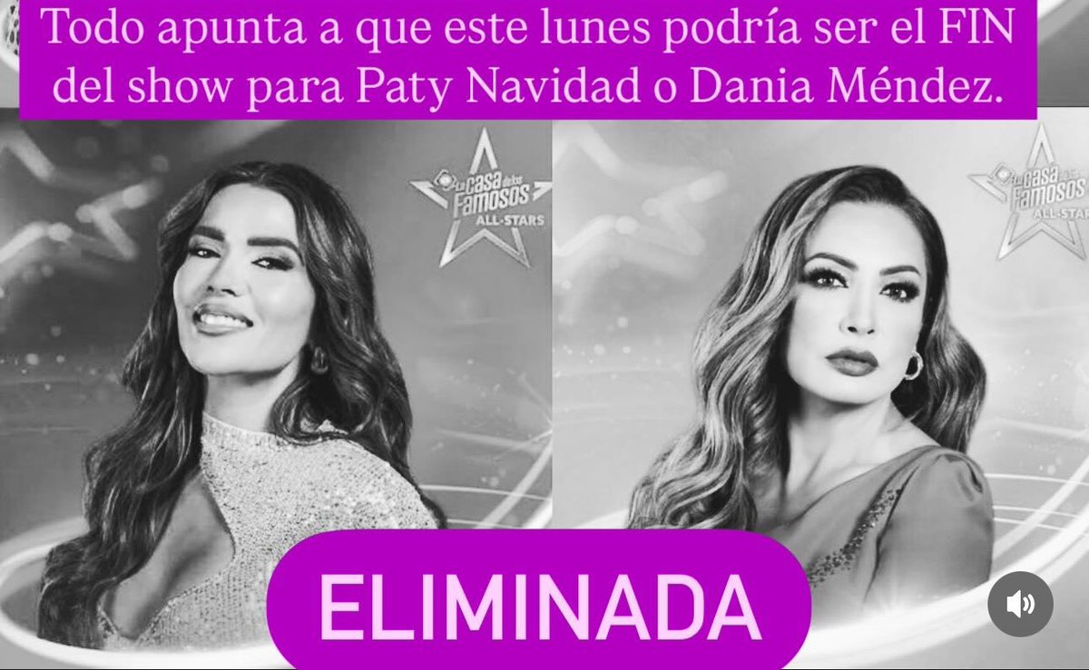 Todo apunta a que este lunes podría ser el FIN del show para Paty Navidad o Dania Méndez…  #Lcdlfallstars⭐