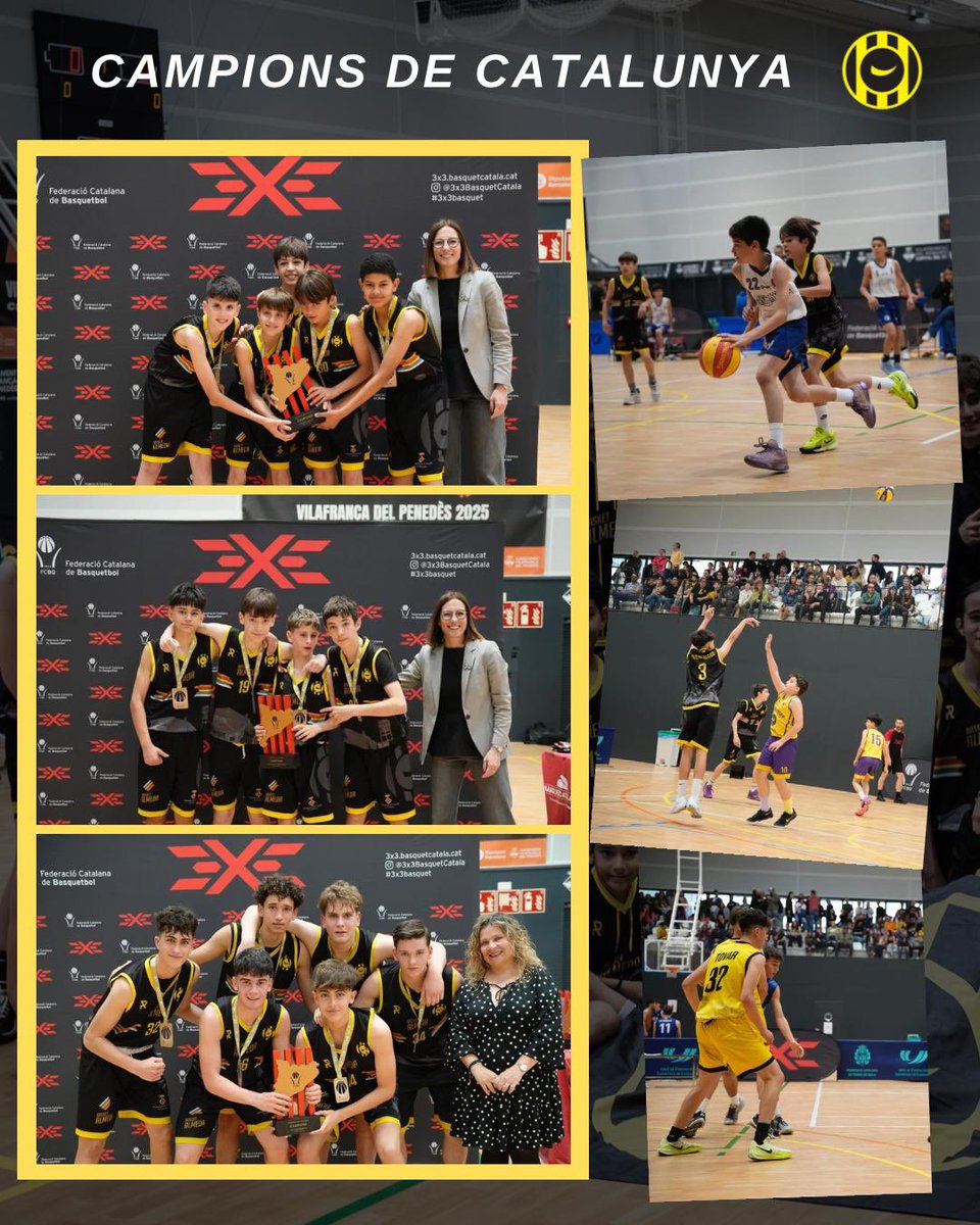 🌟Campions de Catalunya 3x3!

🫶🏻 Tres equips han pujat al més alt del podi i s’han proclamat campions de Catalunya!

👉🏻 Mini masculí 
👉🏻 Infantil 1r any masculí
👉🏻 Cadet masculí

Enhorabona a tots!🖤💛