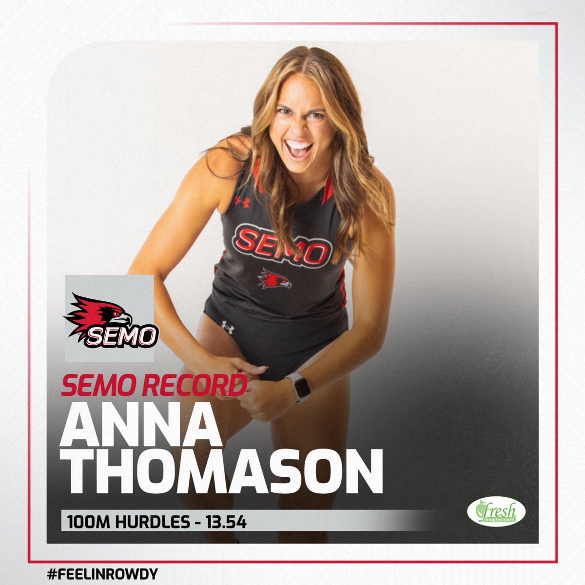SEMOXCTF's tweet photo. 🧨NEW SEMO RECORD🧨
Anna Thomason breaks the 100m hurdle record at the Memphis Invite🫡

#FeelinRowdy https://t.co/vEHVN1ZTq5