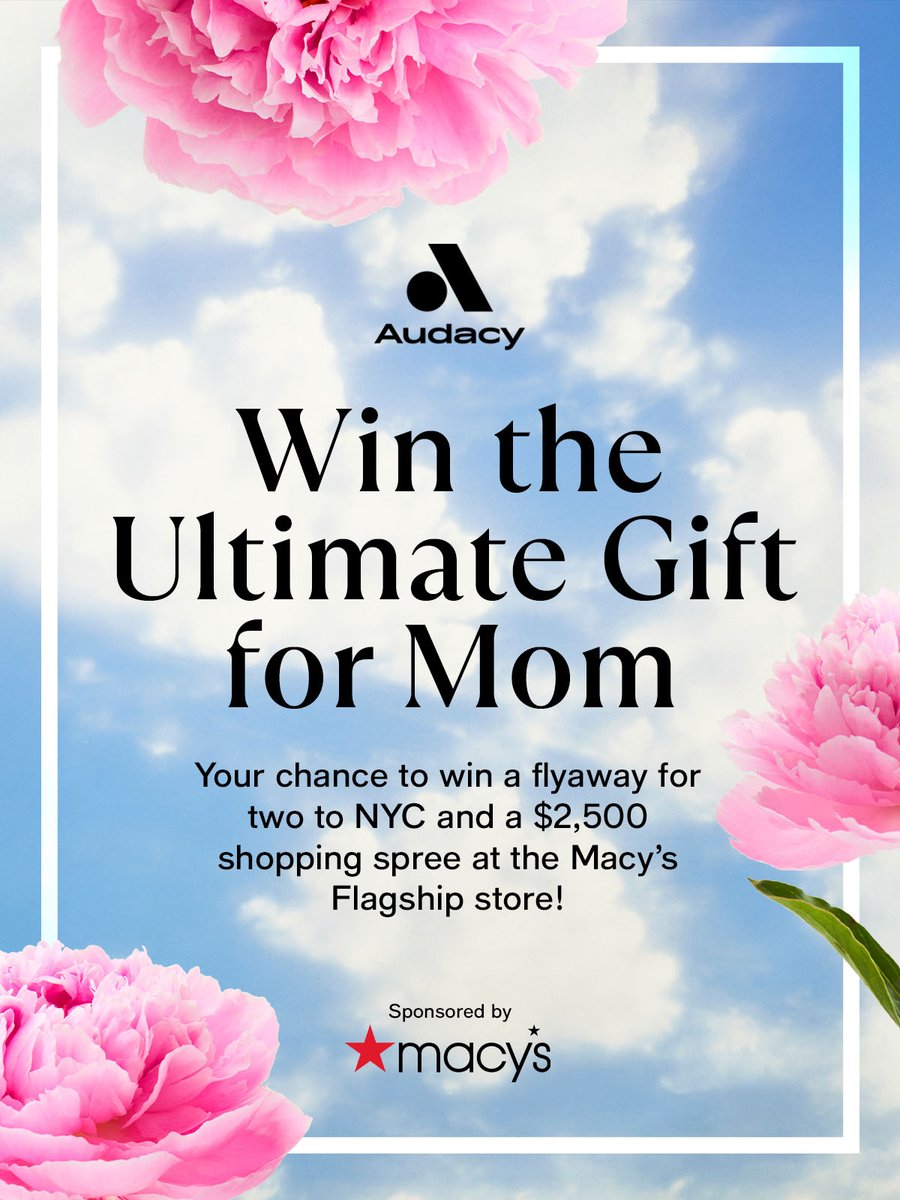 Want to treat Mom to the ultimate surprise? @Macy's has your chance to win a flyaway to NYC &amp; a $2,500 shopping spree at the iconic Macy’s Flagship store, just in time for Mother's day!🛍️✈️

Hit Audacy.com/Macys &amp; tell us your favorite Macy’s memory to get in the running