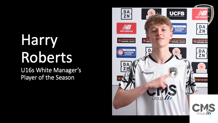 WSM_AFC_ACADEMY's tweet photo. Our Boys U16s White Manager's Player of the Season goes to...

Harry Roberts! https://t.co/zo2AfrUzNL