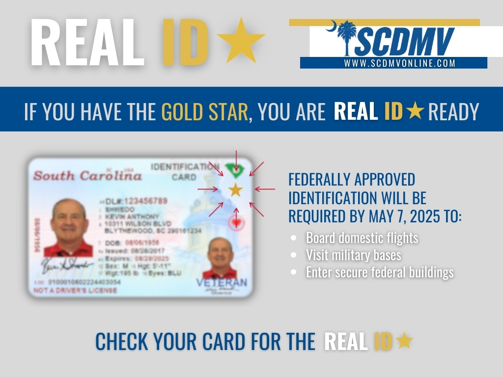 Are you REAL ID ⭐️ ready? The May 7th enforcement date is right around the corner. If you have the REAL ID ⭐ gold star, you're good to go! If not, you'll need another approved form of ID.

Learn more at dhs.gov/real-id