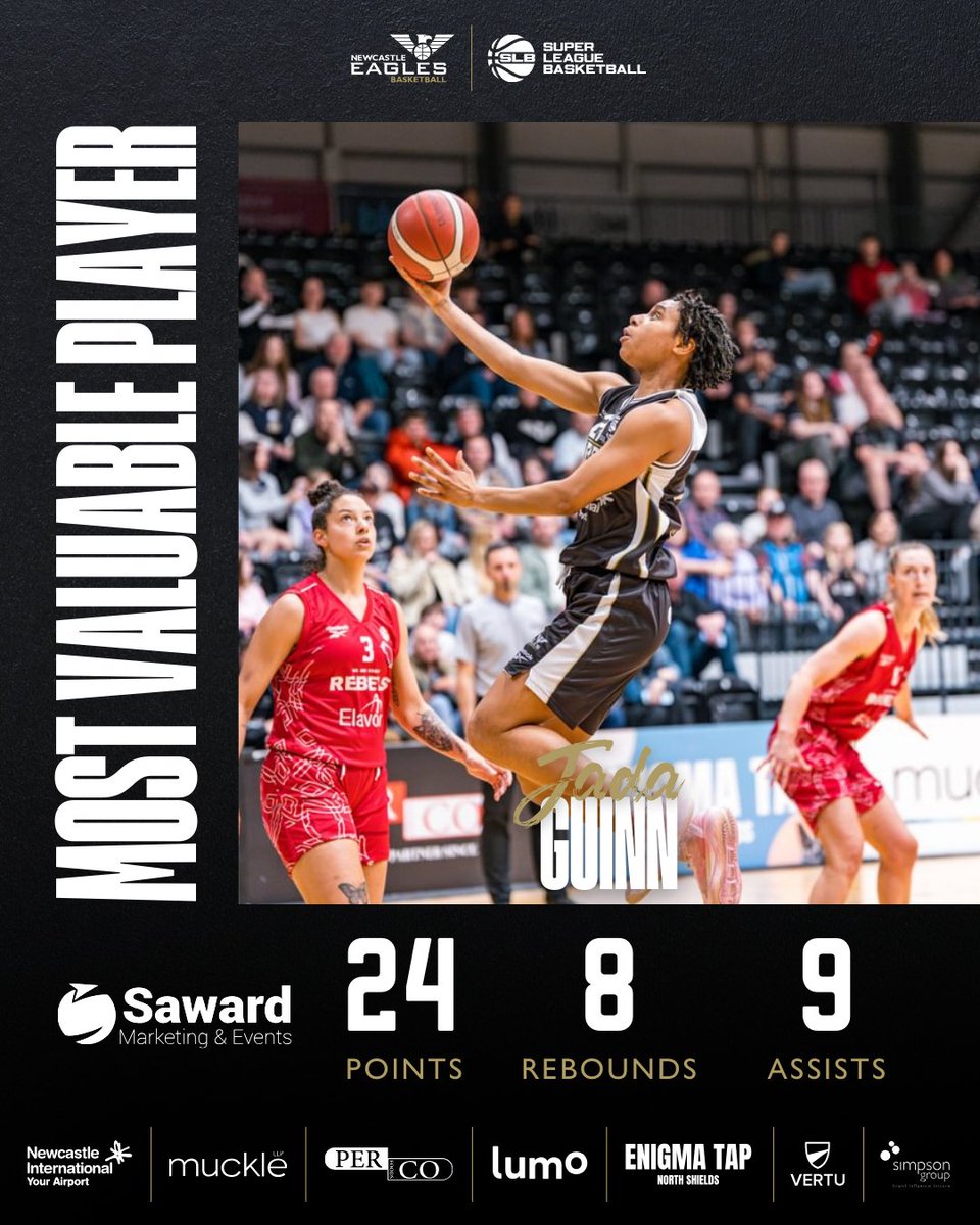 NewcastleEagle's tweet photo. 2️⃣4️⃣𝗪𝗔𝗦 𝗖𝗢𝗢𝗞𝗜𝗡𝗚 🔥

🏀Your MVP brought to you by @sawardmarketing  is Jada Guinn after a stunning performance

#WeAreEagles https://t.co/sGFJGFtyRJ