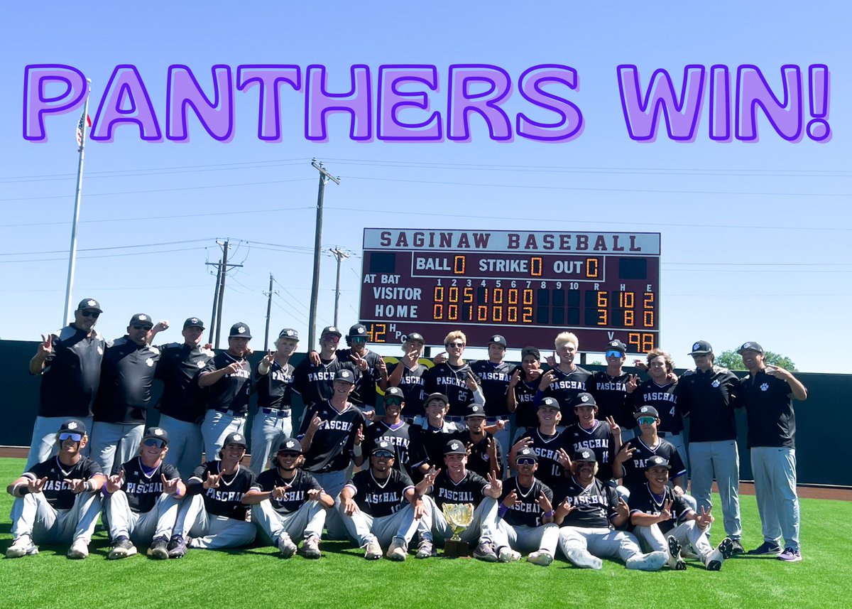 PaschalBaseball (@paschalbaseball) on Twitter photo Panthers - 6
Burleson - 3
⚾️ Settle: W/S, 5.1ip, 5h, 1er, 9k
⚾️ Lopez: 3-4, 2b, 3rbi, run
⚾️ Pate: 1-3, 2b, 2rbi, bb
BI-DISTRICT CHAMPS!! Panthers win the series to advance to Area (round 2). Details will be released later this weekend.
<a href="/5ATxHSBaseball/">5ATxHSBaseball</a> Panthers - 6
Burleson - 3
⚾️ Settle: W/S, 5.1ip, 5h, 1er, 9k
⚾️ Lopez: 3-4, 2b, 3rbi, run
⚾️ Pate: 1-3, 2b, 2rbi, bb
BI-DISTRICT CHAMPS!! Panthers win the series to advance to Area (round 2). Details will be released later this weekend.
<a href="/5ATxHSBaseball/">5ATxHSBaseball</a>