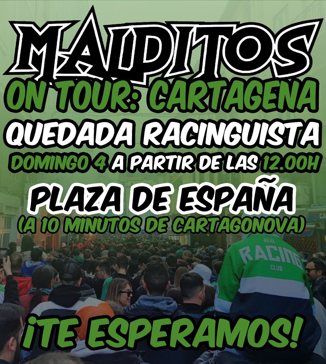 Gradona de los Malditos (@gradonamalditos) on Twitter photo Para los que vayáis a Cartagena, os dejamos toda la información de la quedada racinguista.
<a href="/APR_Racing/">APR Real Racing Club</a> Para los que vayáis a Cartagena, os dejamos toda la información de la quedada racinguista.
<a href="/APR_Racing/">APR Real Racing Club</a>