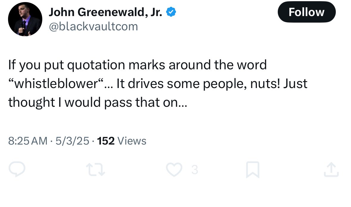 If you’ve ever wondered why the debunker/ asshole crowd all use the same ugly terms, “quotes”, etc- look no further

Bc ultimately that’s the 1 reason they’re here, spending all their time- to “drive ppl nuts”. Imagine if that was how u derived pleasure

YIKES

#ufox #ufotwitter