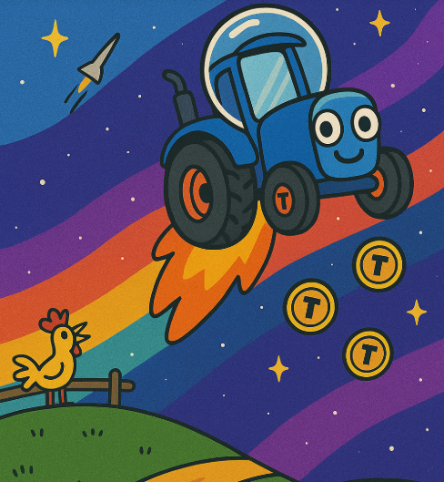 Blue__Traktor's tweet photo. ..while others launch rockets... 🚀
 ..we go by tractor. 🚜🌈 https://t.co/dDHxhA34nn