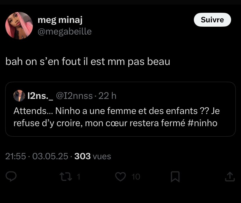 KR93200's tweet photo. Pourtant Ninho n’a dénigrer personne 🤷🏾‍♂️ https://t.co/HGIZ2BbI9W