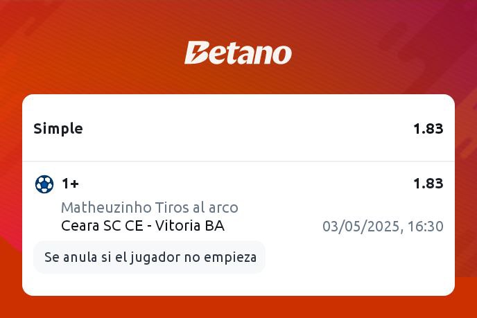 Stakeprobet's tweet photo. 4. Apuesta gratuita 

⚽ Futbol

➡️ 1+ tiros al arco Matheuziño 

📈 Cuota 1.83

📍 STAKE 6

Link Betano:

https://t.co/XPjSBbUUrB

#tipsfree #futbol #bet https://t.co/AU0rTedzlg