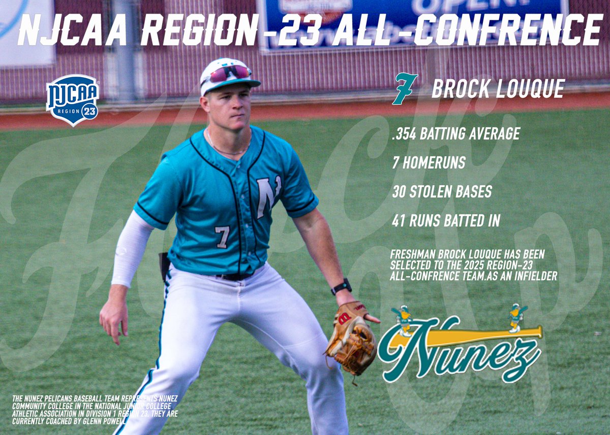 Four Nunez Pelicans have been named to the Region-23 All-Conference Team! 

#FlockUp