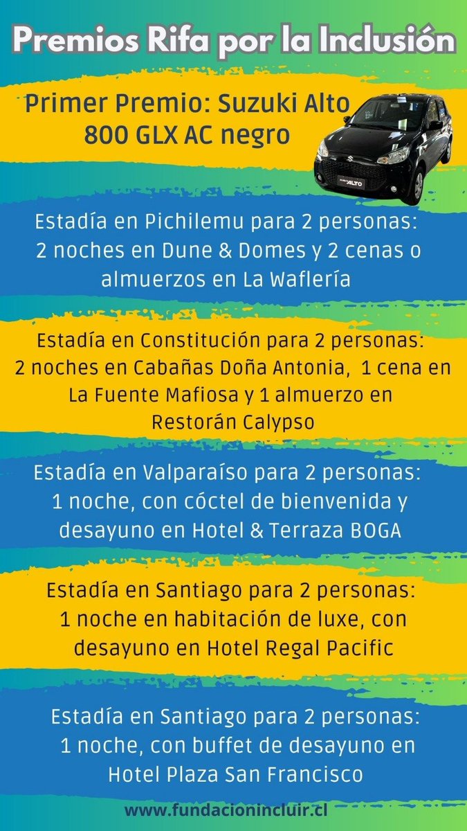Participa en la #RifaPorlaInclusion más info aquí 
fundacionincluir.cl/premios-rifa-p…