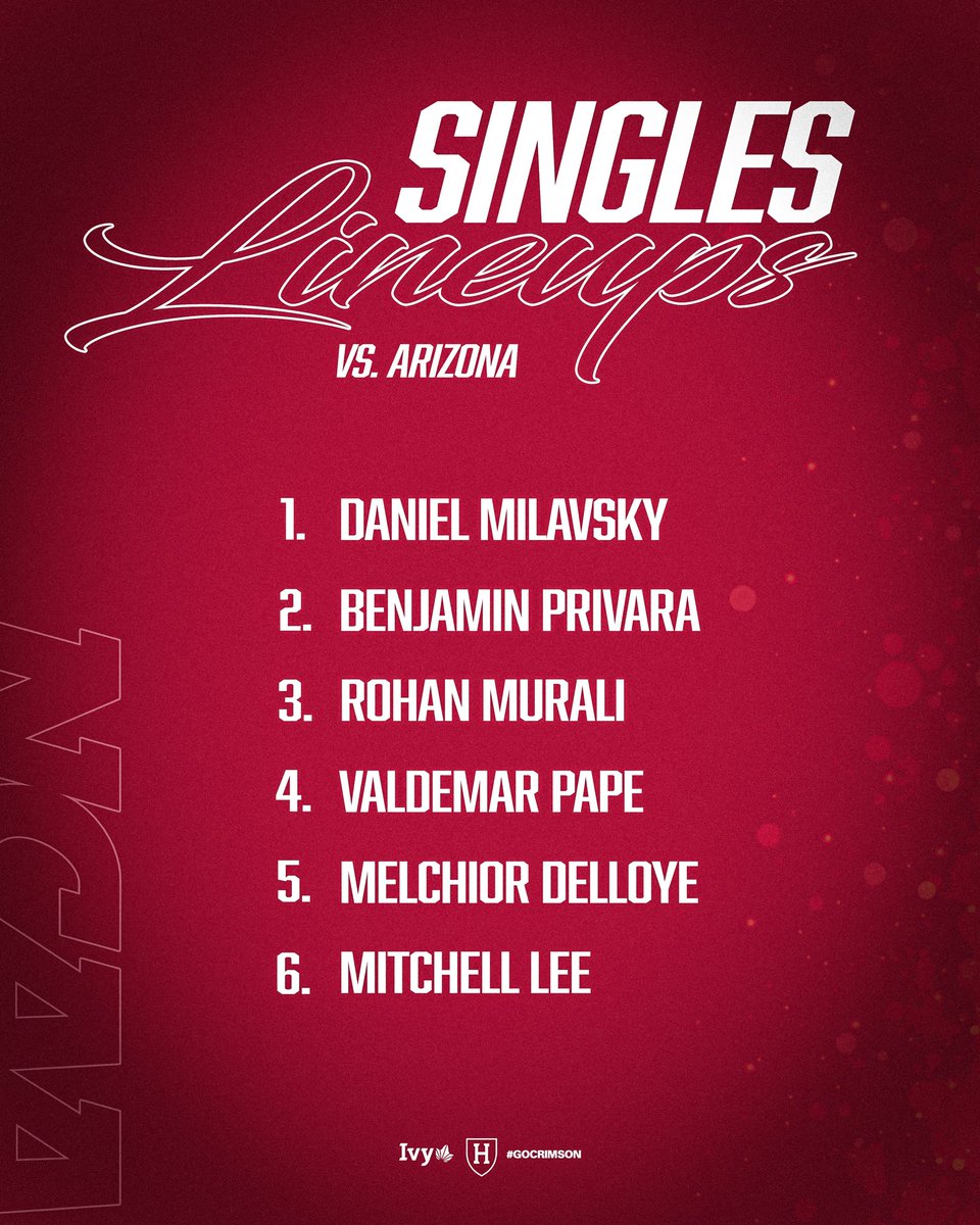 Up for the battle. 

📺 (Playsight) tinyurl.com/2ddlwgm7
📺 (Cracked Racquets) tinyurl.com/26x48tmq

#GoCrimson x #OneCrimson
