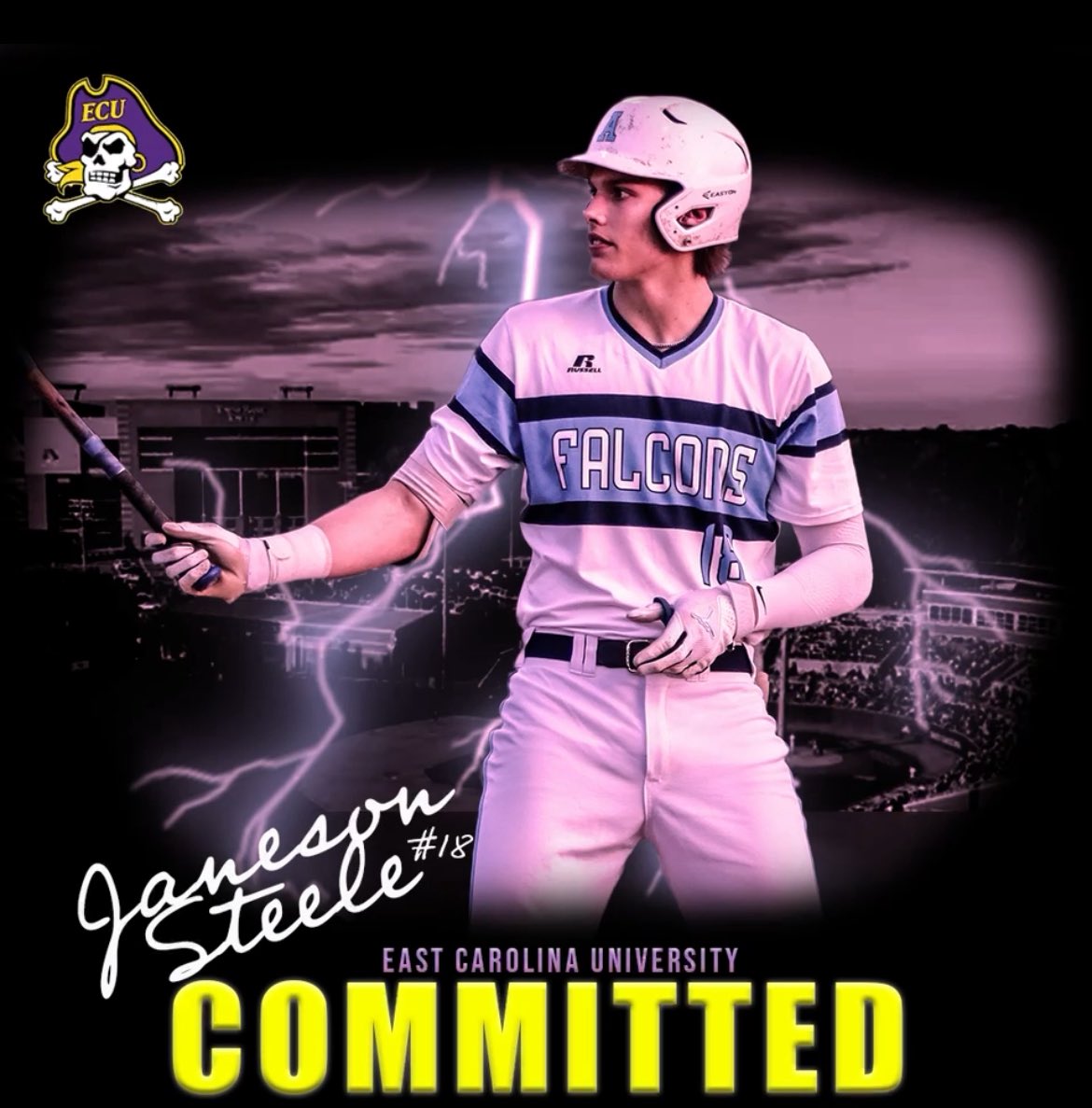 I am extremely blessed and excited to announce my commitment and to continue my academic and athletic career at East Carolina University. Thank you to my coaches, teammates, and my parents for helping me along this journey.  Let’s go Pirate Nation! 🏴‍☠️🏴‍☠️