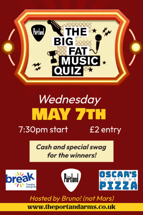 The Portland Arms (@theportlandarms) on Twitter photo Only a few days until our next pub quiz!
The Big Fat Music Quiz is this Wednesday at The Portland! 7:30pm start, £2 entry.
Book your table to avoid disappointment: theportlandarms.co.uk/wp/table-booki…
#ThePortland #PubQuiz #Cambridge Only a few days until our next pub quiz!
The Big Fat Music Quiz is this Wednesday at The Portland! 7:30pm start, £2 entry.
Book your table to avoid disappointment: theportlandarms.co.uk/wp/table-booki…
#ThePortland #PubQuiz #Cambridge