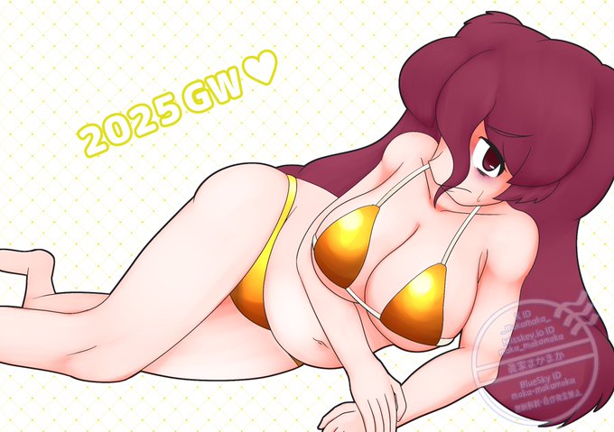 GWうちの子第二弾、金ビキニシャウラを描いてみました!
サングラス差分付き 