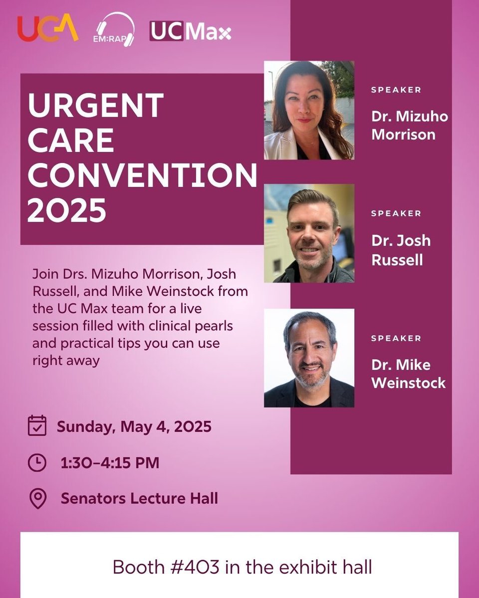 Honored to be lecturing at UCA 2025 on the “Can’t miss headache 🧠 “ !! Excited to represent <a href="/emrap_tweets/">EM:RAP</a> &amp; highlight <a href="/ucmax_show/">UC Max</a> with our team 🙌🏻 #uca2025 #meded #ucmax #emrap