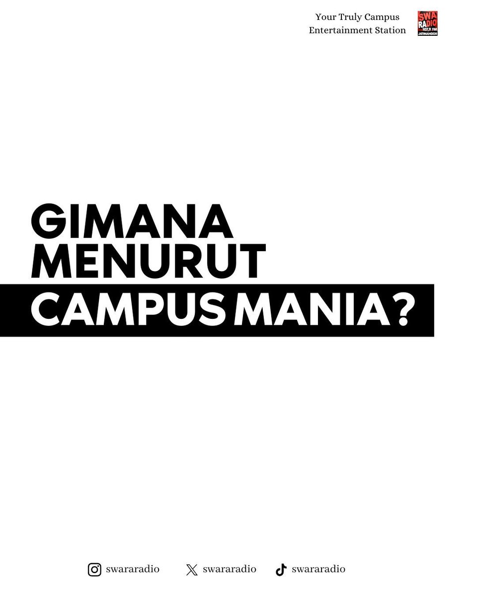 [FOR YOUR INFORMATION]

Campus Mania tau ga bahwa banyak tidur adalah salah satu karakteristik yang luar biasa dari kucing pada umumnya.

Gimana nih menurut Campus Mania? 🤔✨

#FYI #ISwaraU #SwaraRadio #aprilalwaysshine